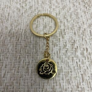Disney Rose Etched Gold Key Chain